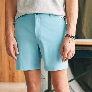 🌻NEW w/tags Faherty Belt Loop All Day Shorts Turquoise Sky Size 30